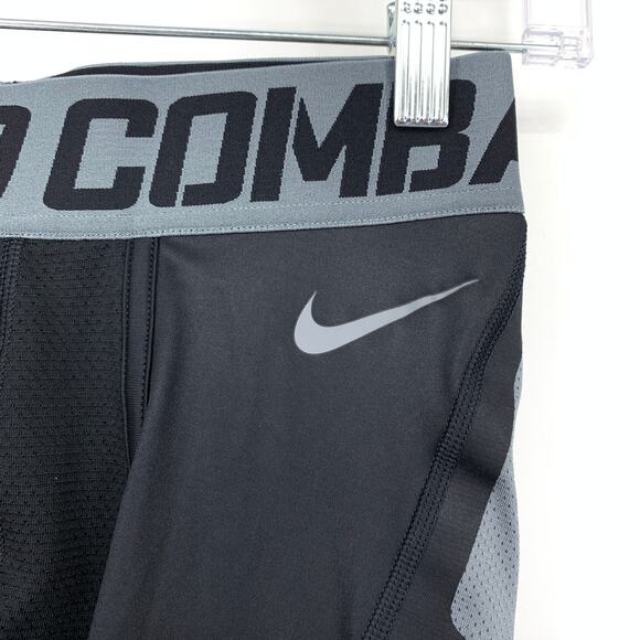 Nike Pro Combat Base Layer Training Shorts Mens Size Large Black Gray Fitted - Picture 4 of 8